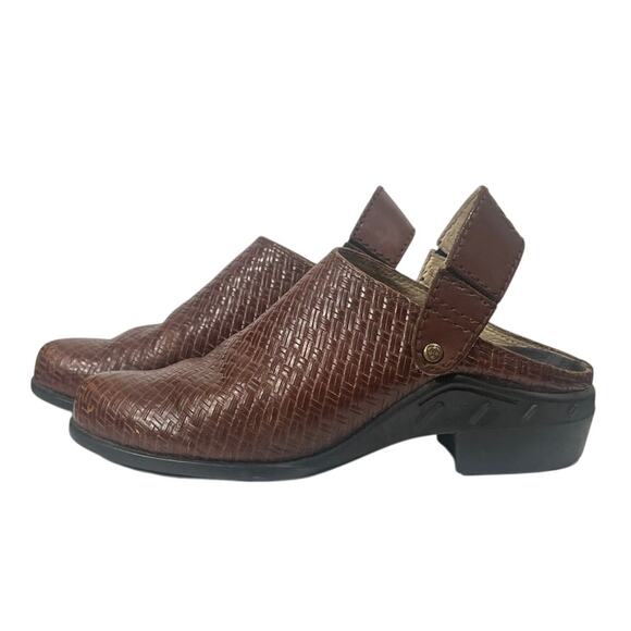 Ariat Brown Womens Woven Leather Mule Slip On Shoes Western Cowgirl Size 7.5 B - Picture 1 of 7